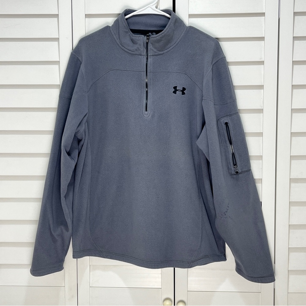 Imperfect 2011 Under Armour fleece medium large half zip lightweight fleece grey